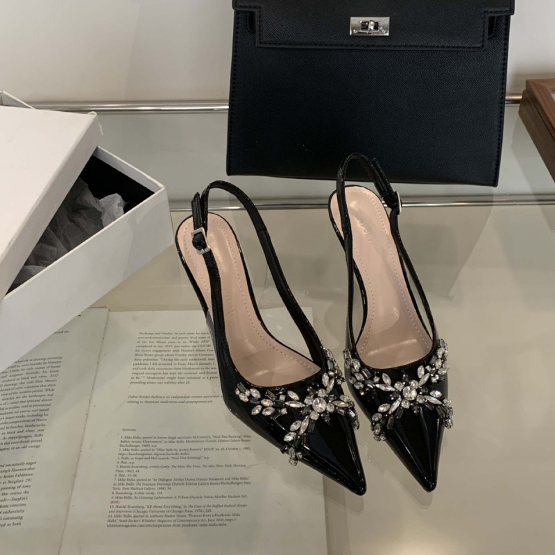 Beifuni visoke pete s Rhinestone kristalima, oštar nos, tanak pet, 6–8 cm, svakodnevne ženske cipele