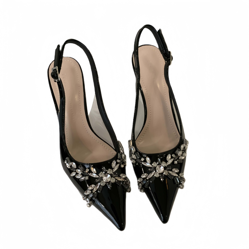 Beifuni visoke pete s Rhinestone kristalima, oštar nos, tanak pet, 6–8 cm, svakodnevne ženske cipele