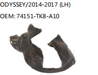 Unutarnja obloga blatnika Minghao za Honda Odyssey 2014-2017 74151-TK8-A10