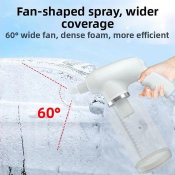 Elektrická pena fľaša na umývanie auta, prenosná bezdrôtová, 12V 18W, objem 2000 ml, hmotnosť 600 g, materiál PC+ABS