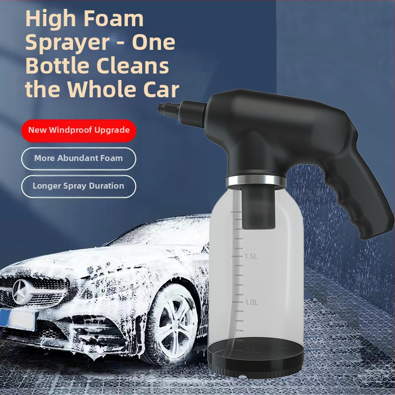 Elektrická pena fľaša na umývanie auta, prenosná bezdrôtová, 12V 18W, objem 2000 ml, hmotnosť 600 g, materiál PC+ABS