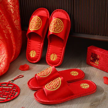 Pár svadobných papučí do interiéru – Fly-Toe, vršok z hodvábu, podrážka PVC, protišmykové, teplé, všetky ročné obdobia