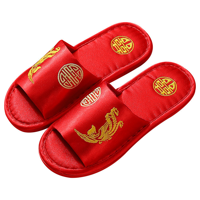 Pár svadobných papučí do interiéru – Fly-Toe, vršok z hodvábu, podrážka PVC, protišmykové, teplé, všetky ročné obdobia