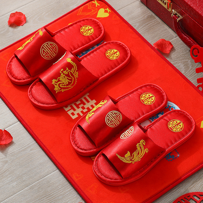 Pár svadobných papučí do interiéru – Fly-Toe, vršok z hodvábu, podrážka PVC, protišmykové, teplé, všetky ročné obdobia