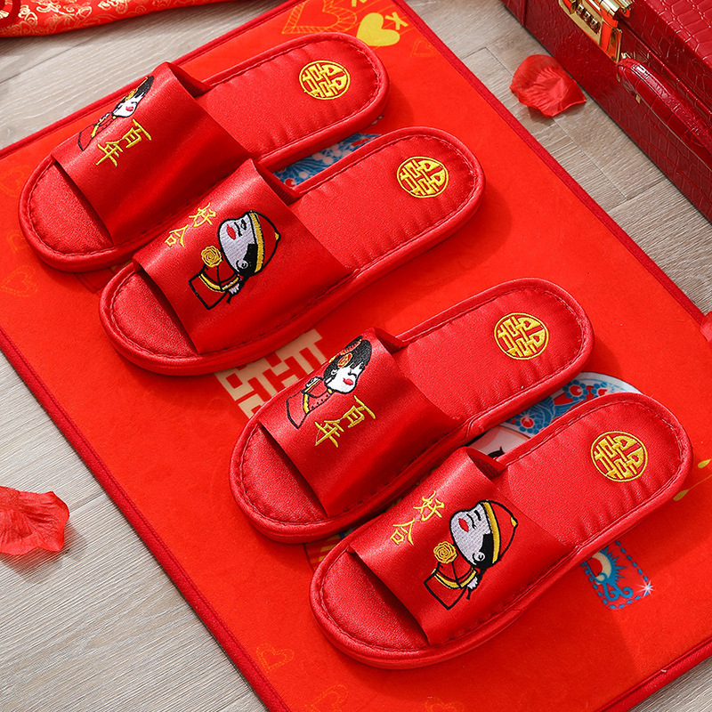 Pár svadobných papučí do interiéru – Fly-Toe, vršok z hodvábu, podrážka PVC, protišmykové, teplé, všetky ročné obdobia