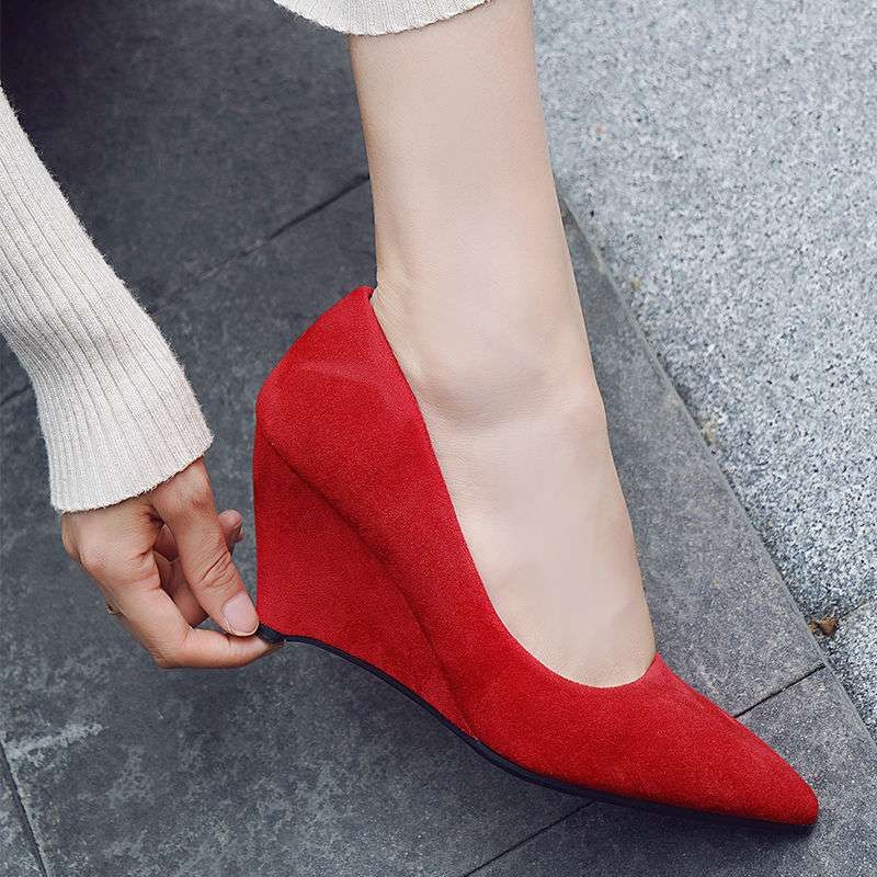 Женски Mary Jane обувки: заострен нос, горна част от изкуствен плюш, ток над 8 см, стил секси, гумена подметка.