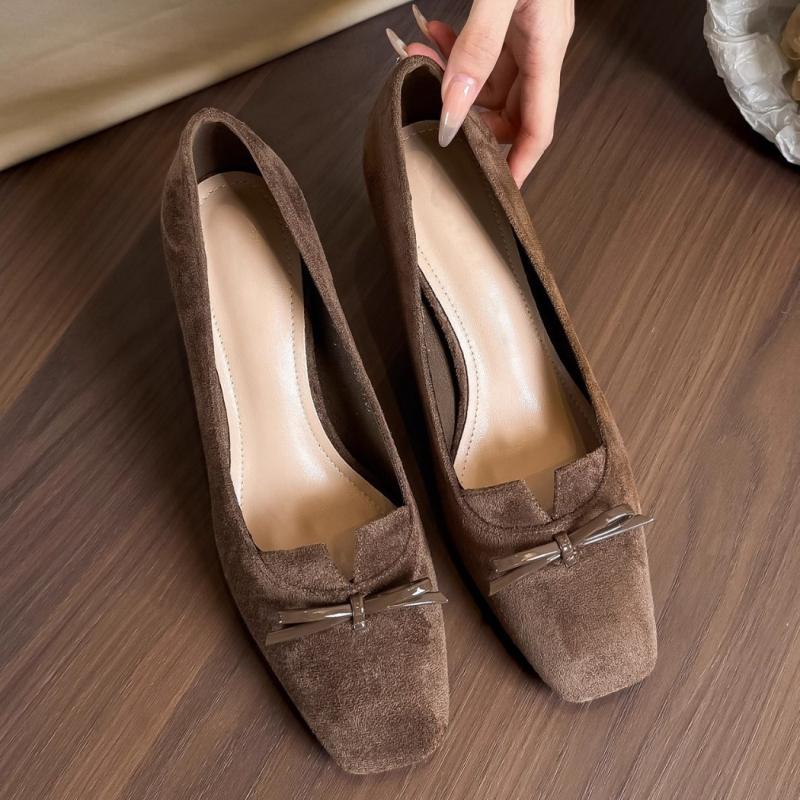 Ženske Mary Jane cipele, kvadratni nos, 6–8 cm debeli pet, gornji dio: Super Fiber