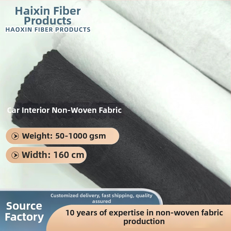 Automobilový interiér: ihlové prešívaný netkaný textil, 100% PP, 60–200 g/m², výstelka stropu vozidla