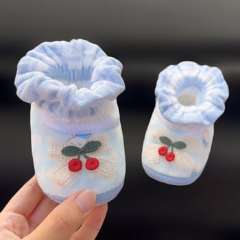 Χειμωνιάτικα βρεφικά sneakers με πάνω μέρος από βαμβάκι, fleece επένδυση και quilted σχεδίαση, στυλ πριγκίπισσας, με χαρακτήρα καρτούν, για 12–36 μήνες