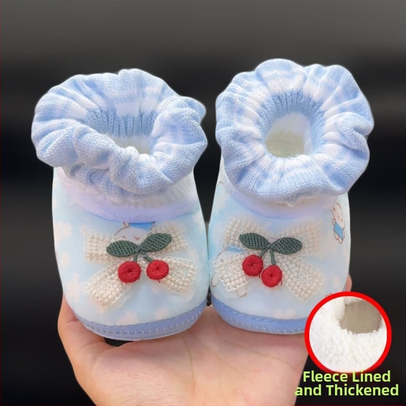 Χειμωνιάτικα βρεφικά sneakers με πάνω μέρος από βαμβάκι, fleece επένδυση και quilted σχεδίαση, στυλ πριγκίπισσας, με χαρακτήρα καρτούν, για 12–36 μήνες