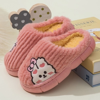 Dječje papuče za zimu – gornji dio od pamuka, PVC potplat, crtić dizajn, za uzrast 1–3 godine
