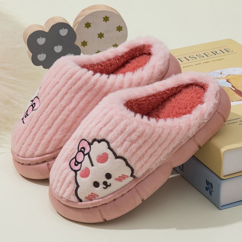 Dječje papuče za zimu – gornji dio od pamuka, PVC potplat, crtić dizajn, za uzrast 1–3 godine