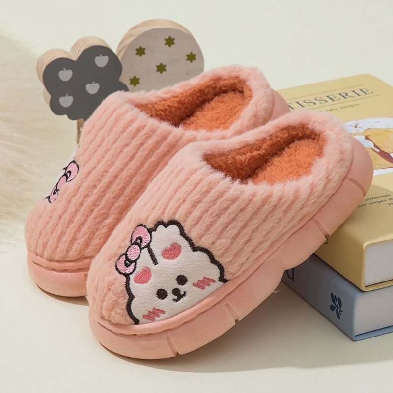 Dječje papuče za zimu – gornji dio od pamuka, PVC potplat, crtić dizajn, za uzrast 1–3 godine