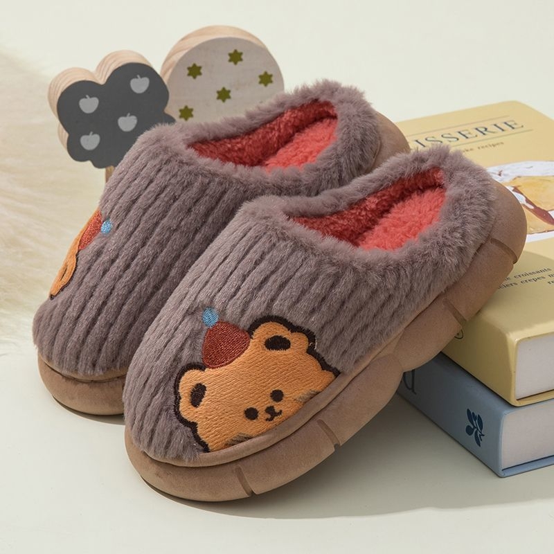 Dječje papuče za zimu – gornji dio od pamuka, PVC potplat, crtić dizajn, za uzrast 1–3 godine