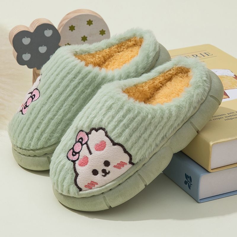 Dječje papuče za zimu – gornji dio od pamuka, PVC potplat, crtić dizajn, za uzrast 1–3 godine