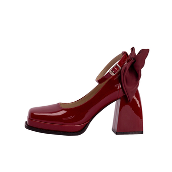 Mary Jane cipele, kraljevski stil, kvadratni vrh, super visoke pete (>8 cm), debeli peta, niski zglob, zatvaranje jedne kopče