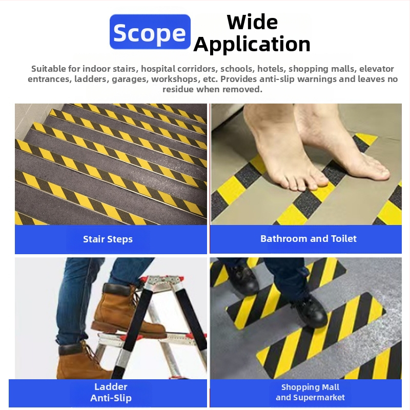 Matte anti-slip PVC szalag lépcsőkhöz és fürdőszobai padlókhoz, vízálló és kopásálló, akril ragasztó, -10°C-tól 70°C-ig