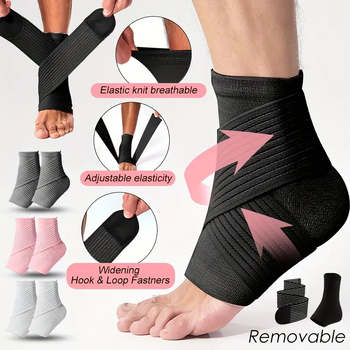 Глезенна ортеза от нейлон, дишаща, регулируема опора, подходяща за футбол