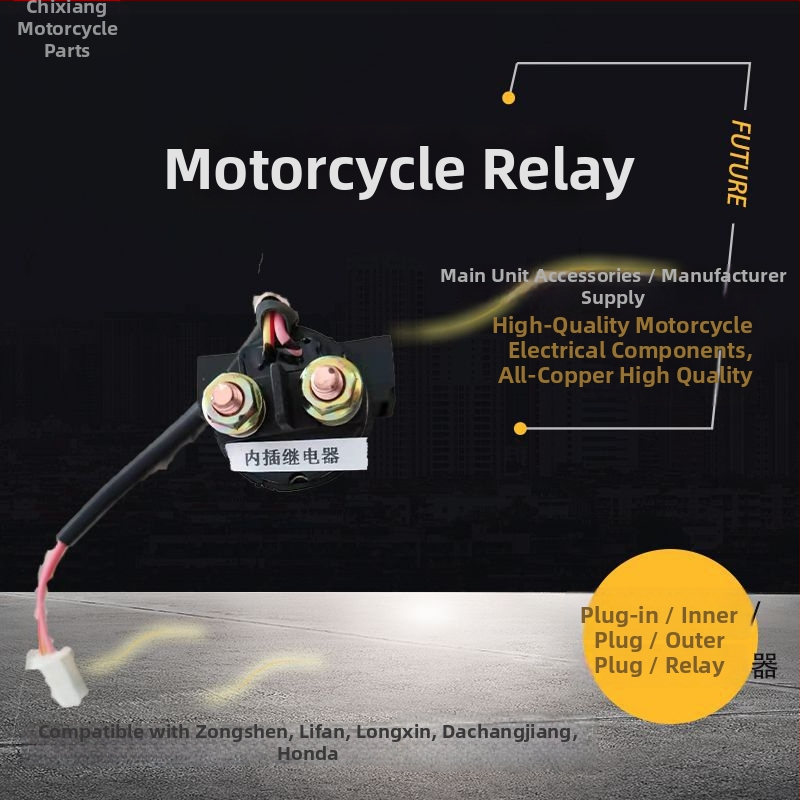 Motocyklické štartovacie relé, typ plug-in, značka Chixiang, kompatibilné so Zongshen, Longxin, Lifan, Great Yangtze River