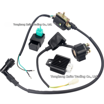 Sada elektrických komponentov pre terénny motocykel/ATV s relé zapaľovania a stabilizátorom napätia pre motory 50-110cc