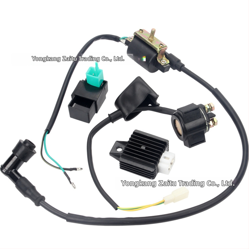 Sada elektrických komponentov pre terénny motocykel/ATV s relé zapaľovania a stabilizátorom napätia pre motory 50-110cc