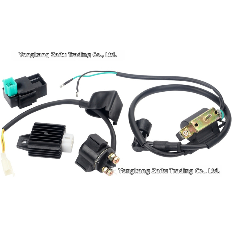 Sada elektrických komponentov pre terénny motocykel/ATV s relé zapaľovania a stabilizátorom napätia pre motory 50-110cc