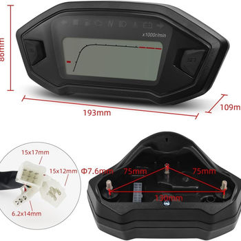 SRX Little Monkey M3 — Универсален държател за прибори на мотоциклет, регулируем, за сензор за скорост, стандартно напрежение, стандартна мощност
