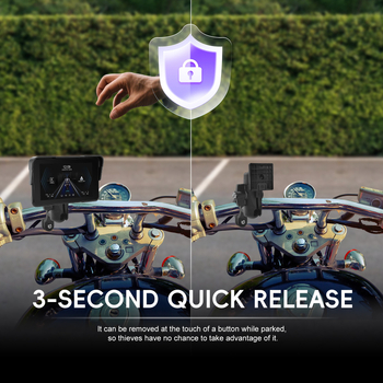 Οθόνη μοτοσικλέτας με CarPlay και TPMS, με βάση γρήγορης απελευθέρωσης και οριζόντια διάταξη, παγκόσμια συμβατότητα, Fox hunter 502