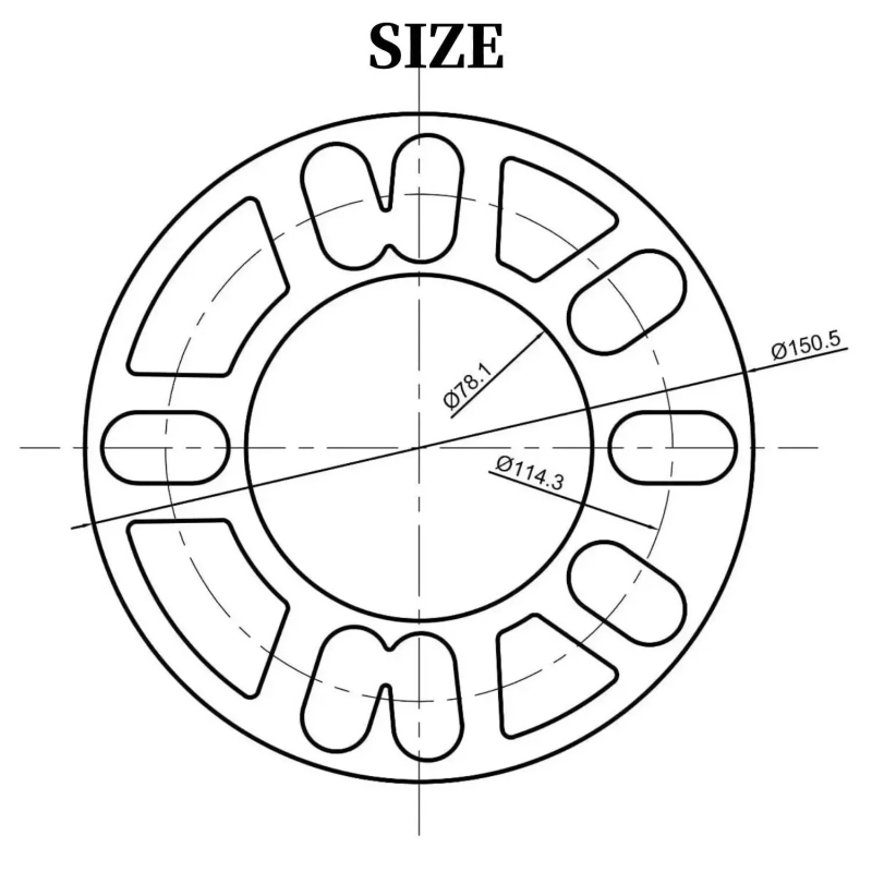 Aluminijska podloška za proširenje flange huba, univerzalna, s 4–56 rupa, debljina 3/5/8/10 mm