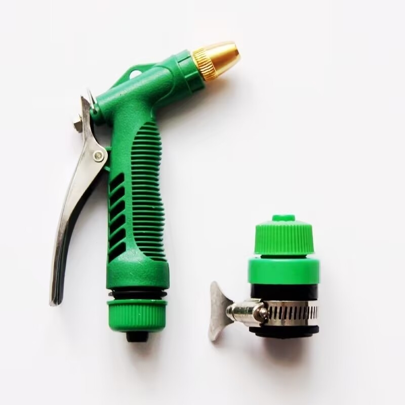 Pistol de apă cu presiune înaltă pentru spălarea mașinii și grădinii – corp din materiale plastice tehnice, duză din aliaj, jet la 6–9 m, temperatură apei la intrare până la 40°C