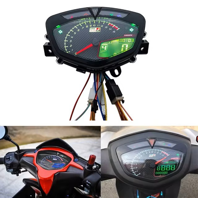 LED instrument ploča za motocikl Yamaha LC135 s odometrom (SRX; model LC135; kompatibilno LC135; artikl C8-3; napon: standardni)