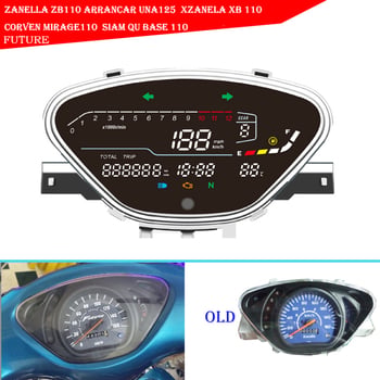 Tachometer pre motocykel — digitálne 12V zariadenie od značky Tiansheng Instrument, kompatibilné s Kymco Visar 110, Zanella ZB110/XB110, Corven Mirage110