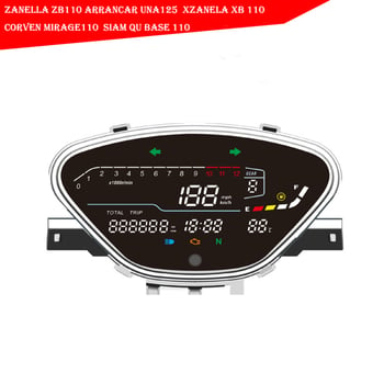 Tachometer pre motocykel — digitálne 12V zariadenie od značky Tiansheng Instrument, kompatibilné s Kymco Visar 110, Zanella ZB110/XB110, Corven Mirage110