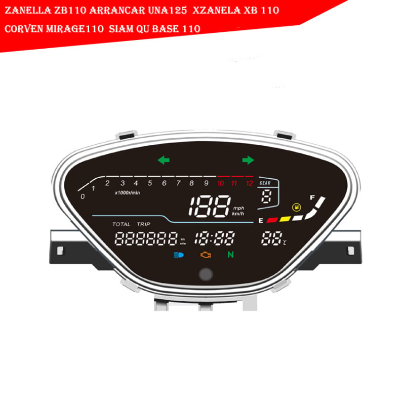 Tachometer pre motocykel — digitálne 12V zariadenie od značky Tiansheng Instrument, kompatibilné s Kymco Visar 110, Zanella ZB110/XB110, Corven Mirage110