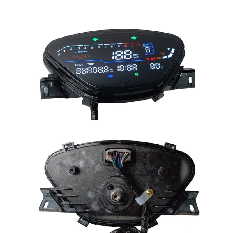 Tachometer pre motocykel — digitálne 12V zariadenie od značky Tiansheng Instrument, kompatibilné s Kymco Visar 110, Zanella ZB110/XB110, Corven Mirage110