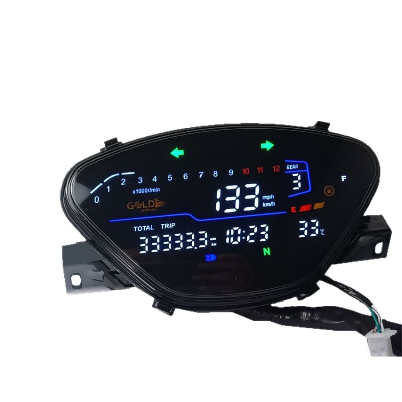 Tachometer pre motocykel — digitálne 12V zariadenie od značky Tiansheng Instrument, kompatibilné s Kymco Visar 110, Zanella ZB110/XB110, Corven Mirage110