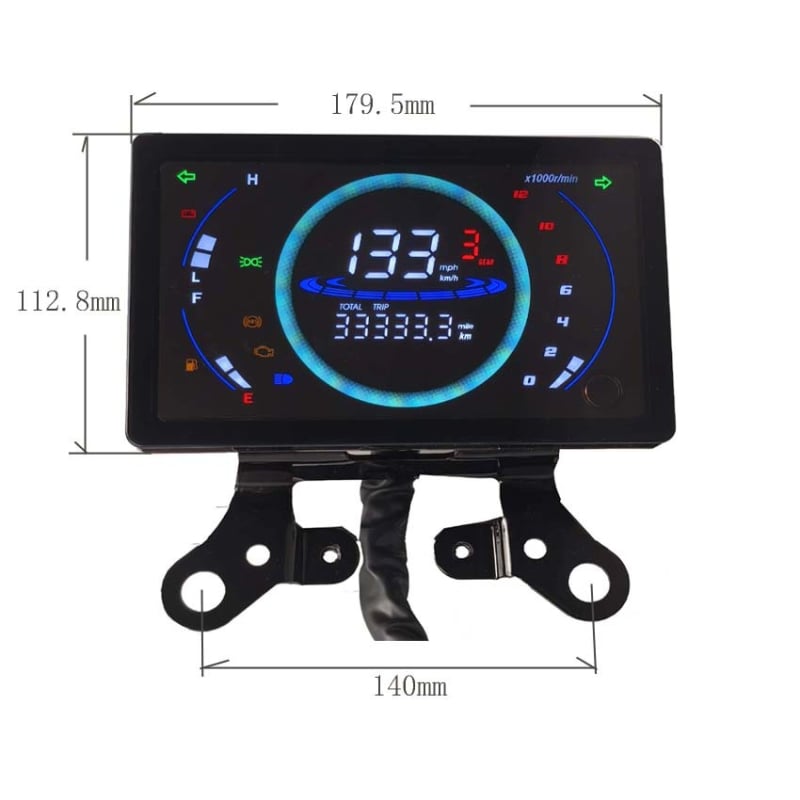 Digitalni brzomjer motocikla, 12V, model TIAN196-3, marka Tiansheng