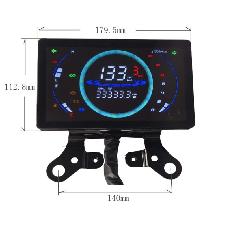 Digitalni brzomjer motocikla, 12V, model TIAN196-3, marka Tiansheng