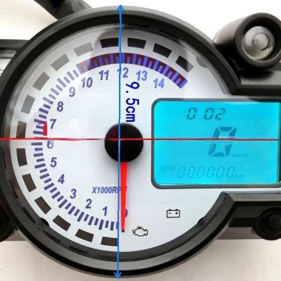 Knight motocikl LCD digitalni modificirani odometar – 7 boja preklopna, reguliran, 12V, 5W, model BY182, kompatibilan s motorima 1–8 cilindara
