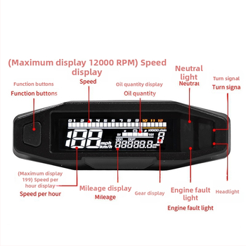 Motocikl LCD instrument ploča – univerzalna modifikacija, HD LCD displej, brzomjer