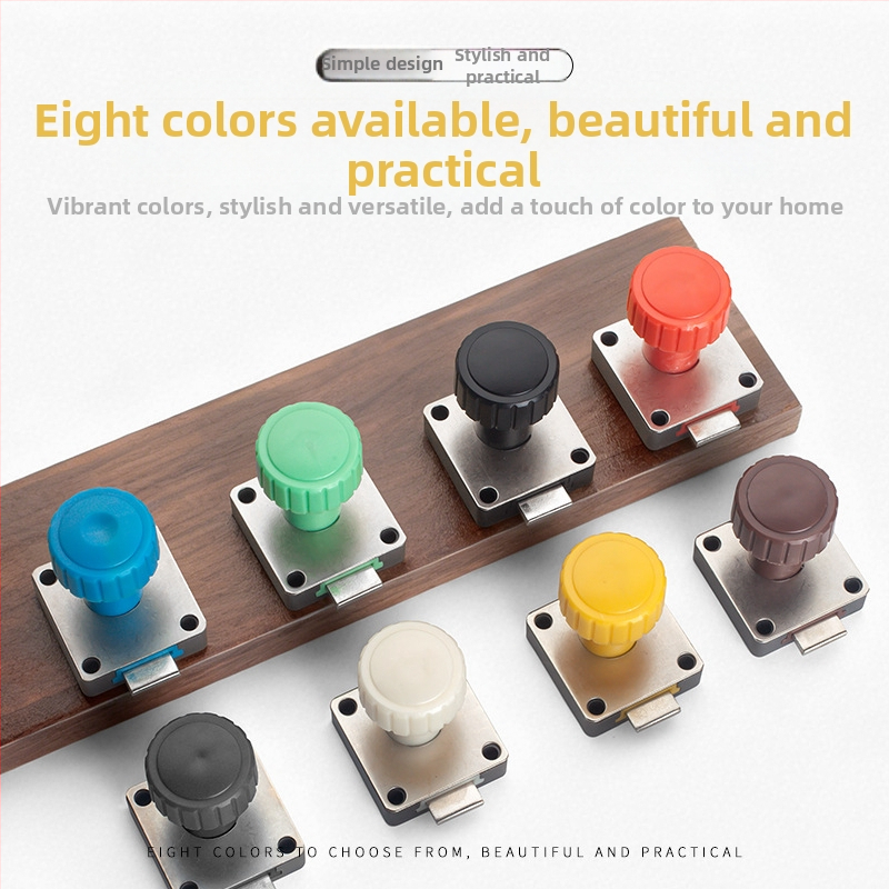 Mechanikus szekrényzár forgatható fogantyúval (Modell 138; Anyag: cink ötvözet + műanyag; Alkalmas fiókos és tároló szekrényekhez; Márka: Dingsen)