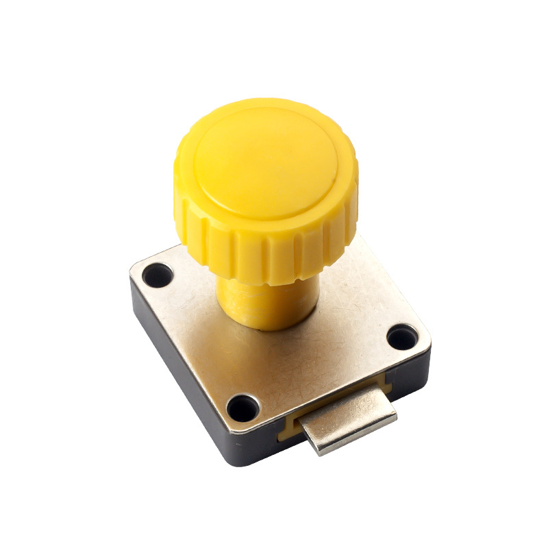 Mechanikus szekrényzár forgatható fogantyúval (Modell 138; Anyag: cink ötvözet + műanyag; Alkalmas fiókos és tároló szekrényekhez; Márka: Dingsen)