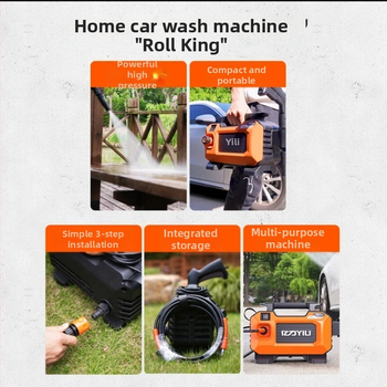 Domáca prenosná umývačka auta s vysokým tlakom, 1500W, 220V, 110 bar, 7 L/min, 3,5 kg