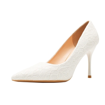 Vjenčane cipele, šiljasti nos, visina potpetice 6–8 cm, tanak potpetica, slip-on, PU gornji dio
