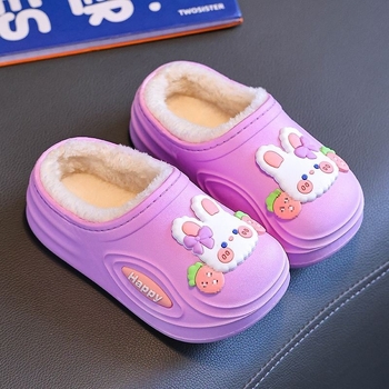 Dječje papuče za dom – sladak dizajn zeca (PVC gornji dio, PVC potplat, Unisex, Prozračan, Zimski stil)