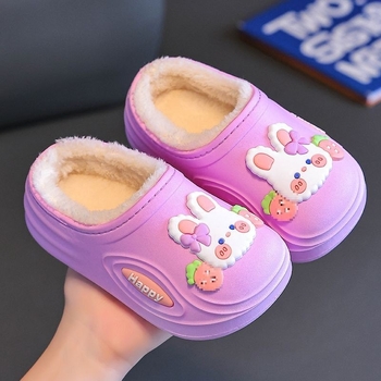 Dječje papuče za dom – sladak dizajn zeca (PVC gornji dio, PVC potplat, Unisex, Prozračan, Zimski stil)