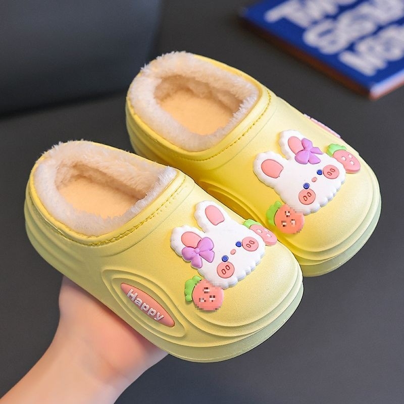 Dječje papuče za dom – sladak dizajn zeca (PVC gornji dio, PVC potplat, Unisex, Prozračan, Zimski stil)