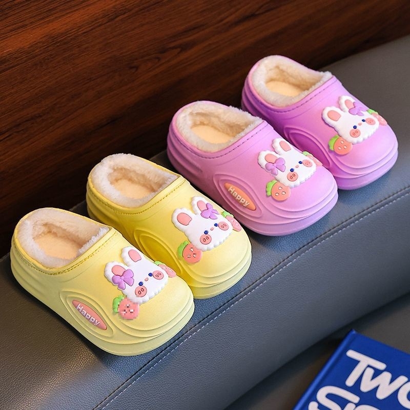 Dječje papuče za dom – sladak dizajn zeca (PVC gornji dio, PVC potplat, Unisex, Prozračan, Zimski stil)