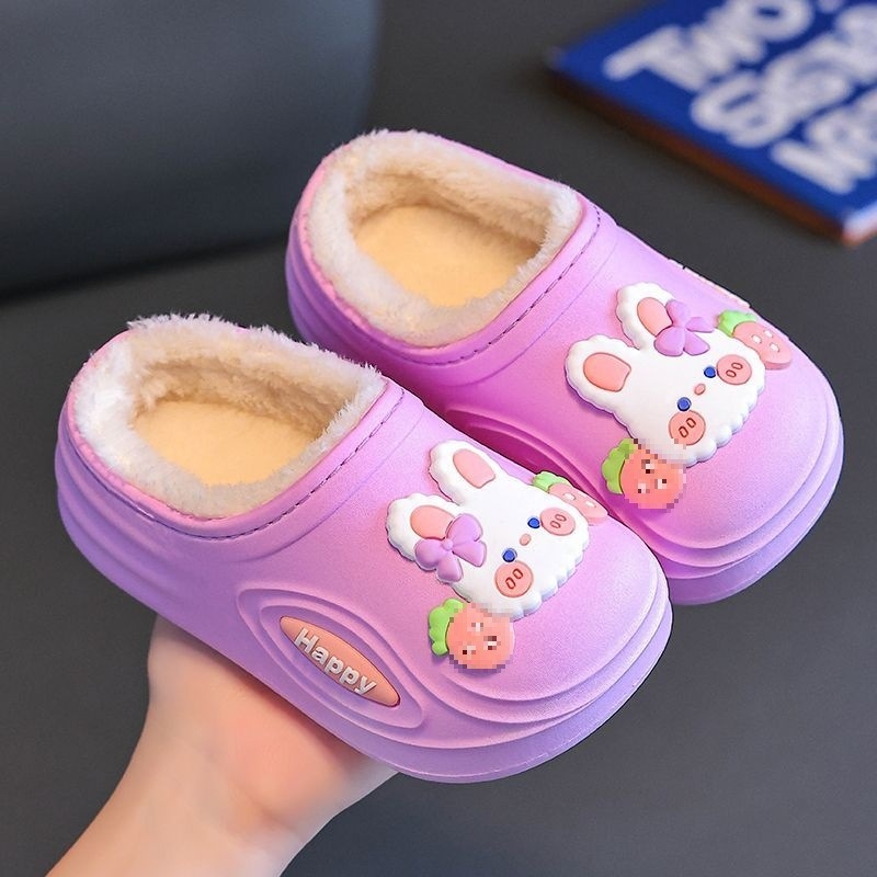 Dječje papuče za dom – sladak dizajn zeca (PVC gornji dio, PVC potplat, Unisex, Prozračan, Zimski stil)