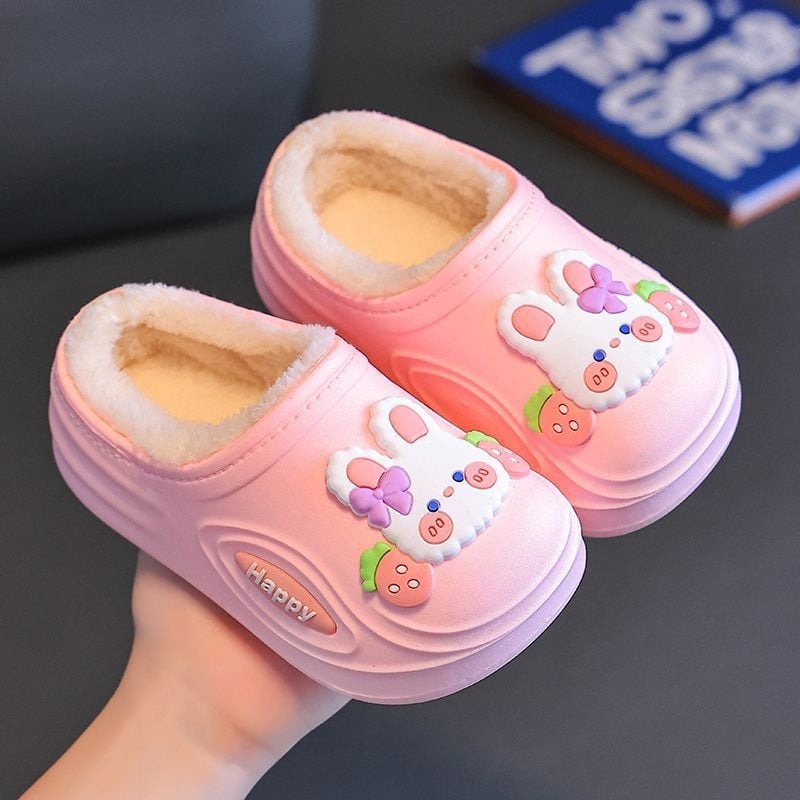 Dječje papuče za dom – sladak dizajn zeca (PVC gornji dio, PVC potplat, Unisex, Prozračan, Zimski stil)